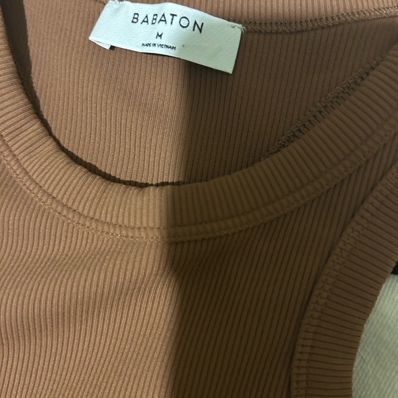 Aritzia Babaton Sculpt Ribbed Racerback Mini Dress in Brown, Size M - Picture 4 of 12